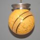 French Art Deco Ceiling Light Yellow & Gold Clichy Shade Metal Fitting 5464
