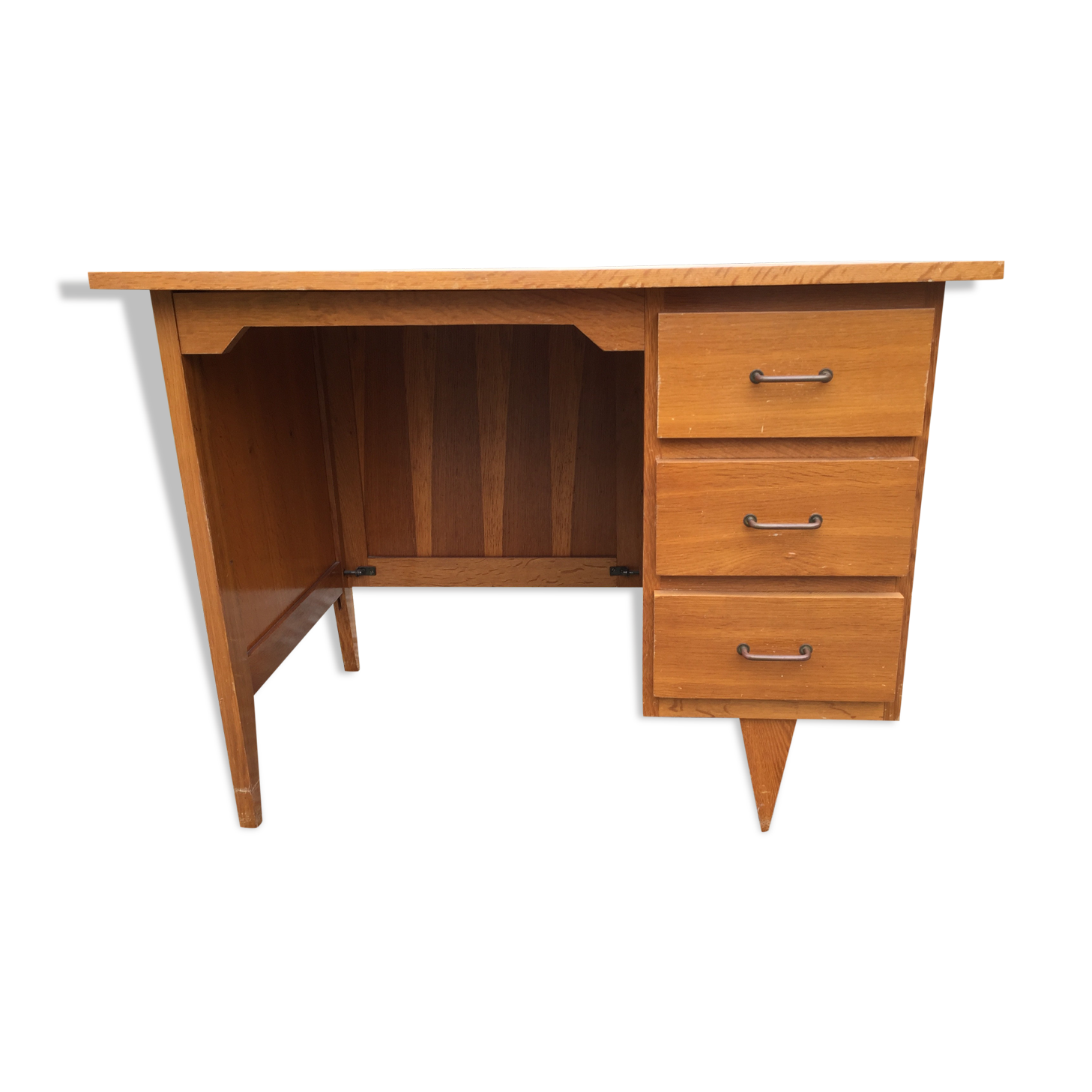 Vintage oak desk with 3 drawers
