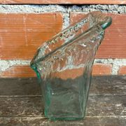 Vase Ancien Design Cascade Verre Bullé Vintage #C868