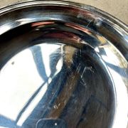 Round silver-plated metal plate