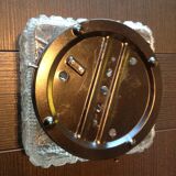 Square ceiling lamp in structured glass vintage 60s-70s