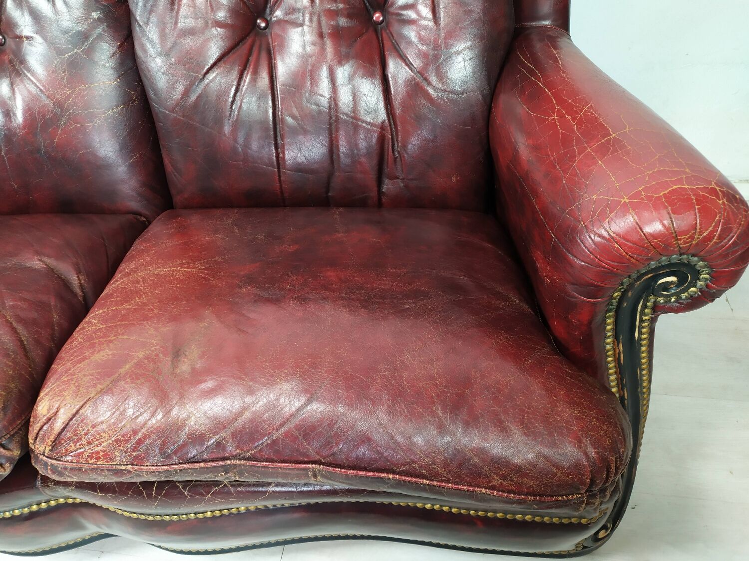 Chesterfield sofa and armchair