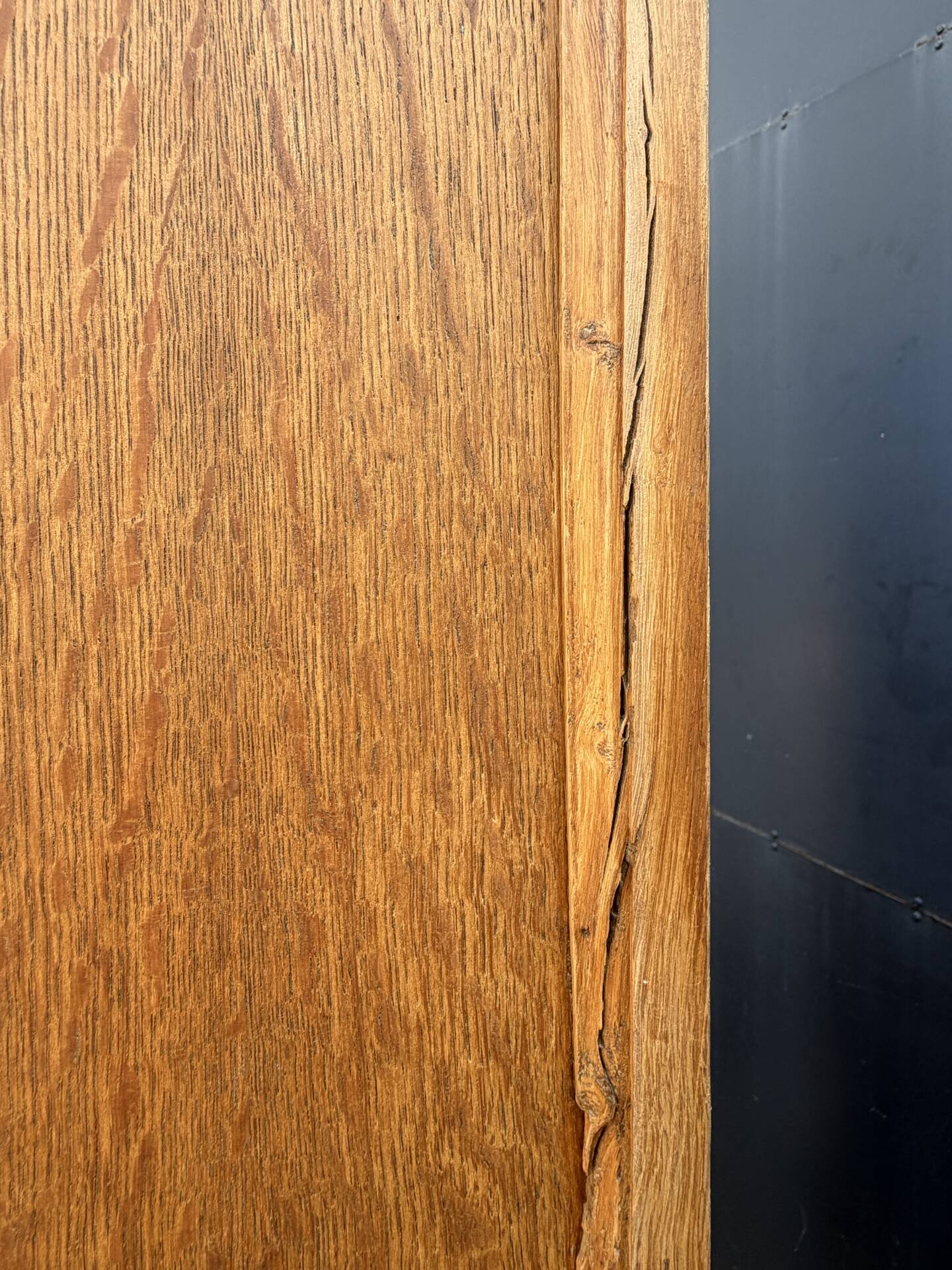 Parisian Art Deco wardrobe in raw oak, renovated.