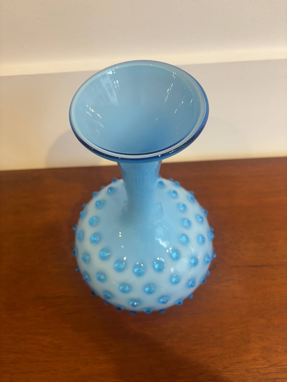 Vase en opaline florentine turquoise
