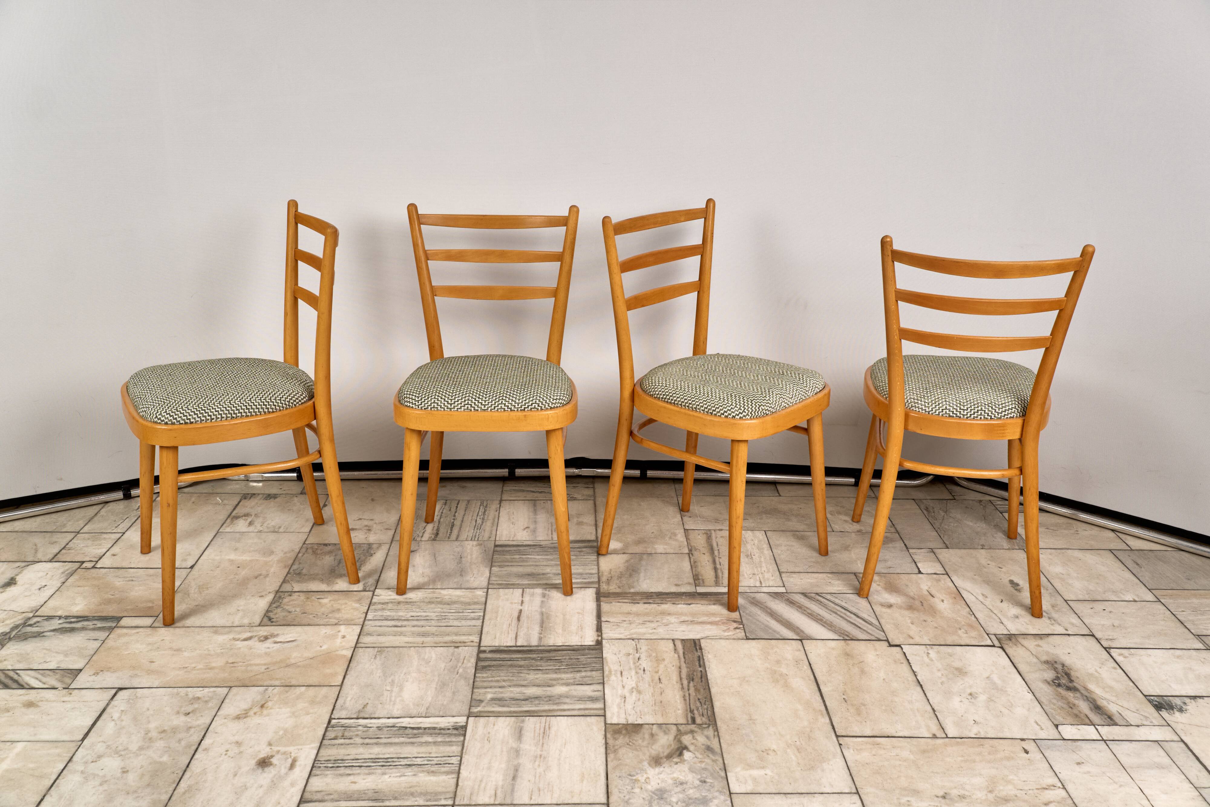 Set of 4 Dining Chairs, TON, 1960s, Czechoslovakia