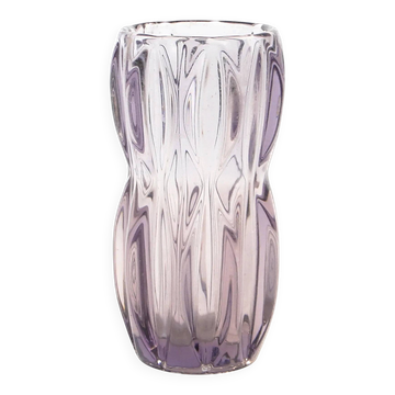 Vase, art déco, purple glass, designed by R. Schrotter, Inwald Glassworks, Czechoslovakia, 1930s