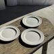 Set of 3 large classic white plates D24.5
