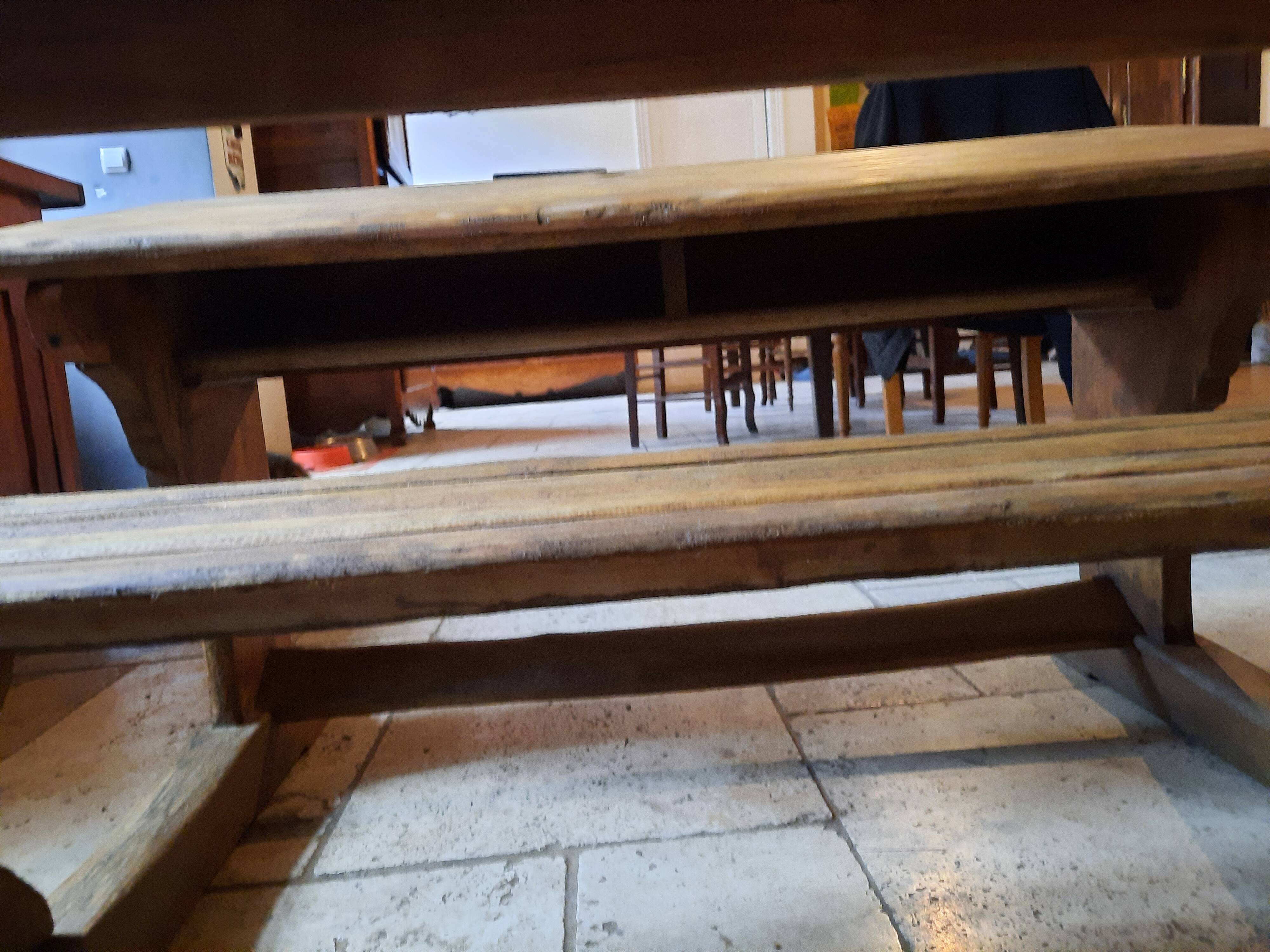 Two-seater wooden schoolboy desk