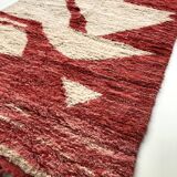 Moroccan Berber carpet Boujaad red and ecru 2,41 x 1.35 m
