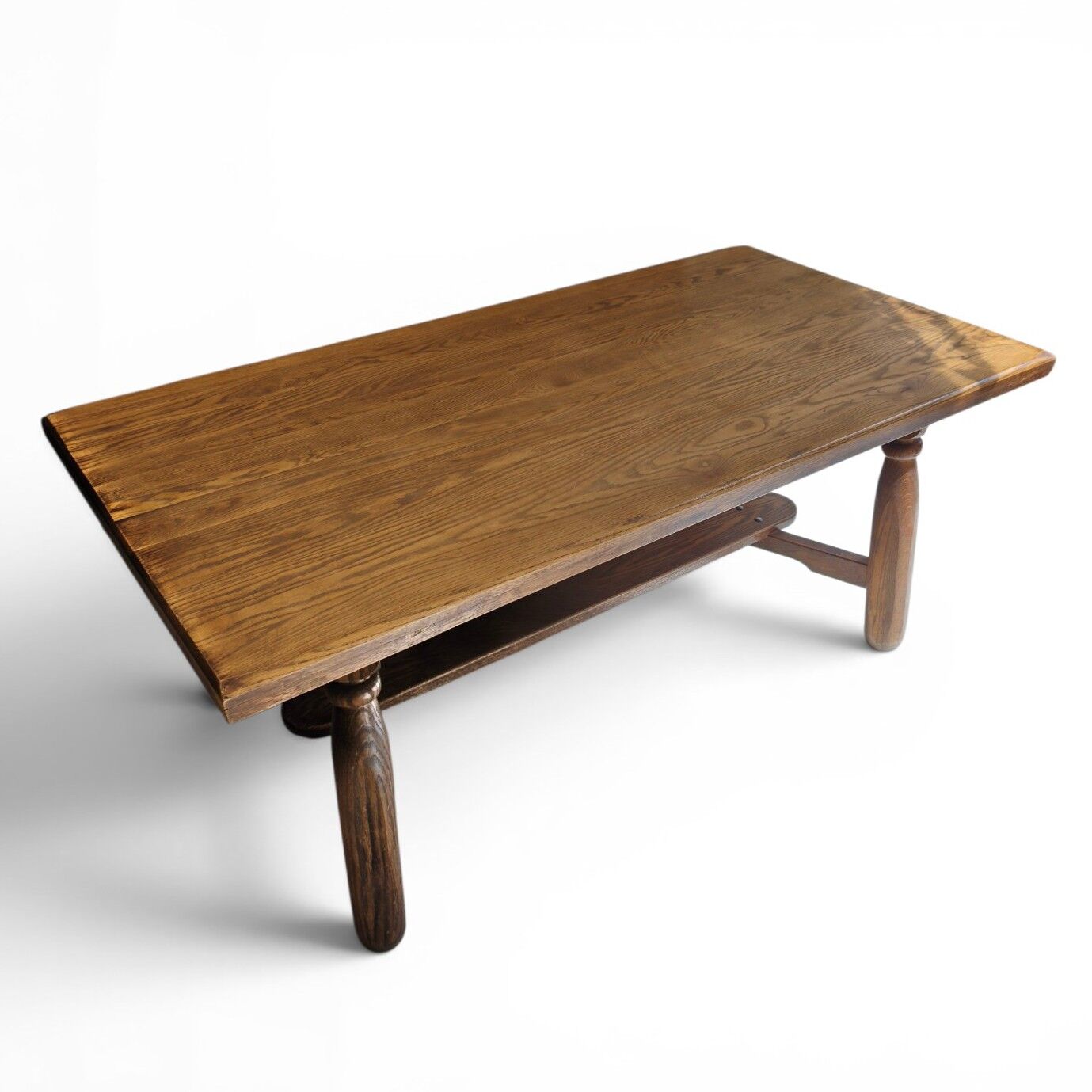 Solid oak dining table, brutalist, 1950.
