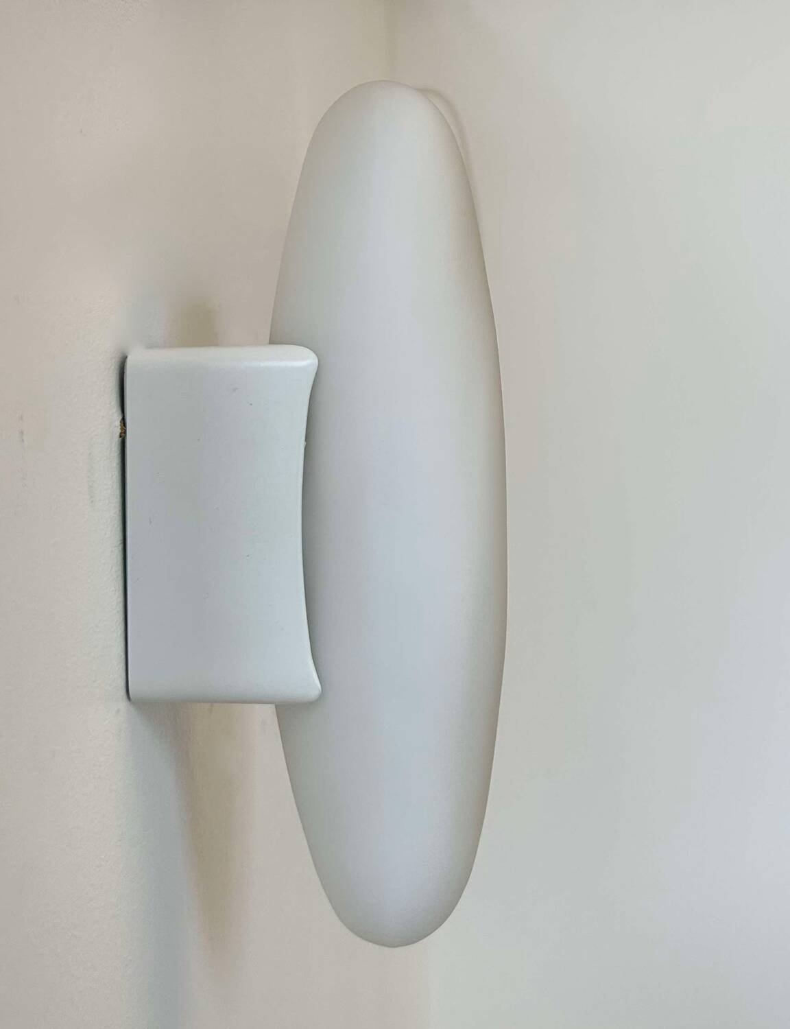 Pair of vintage opaline wall lights, France 1980