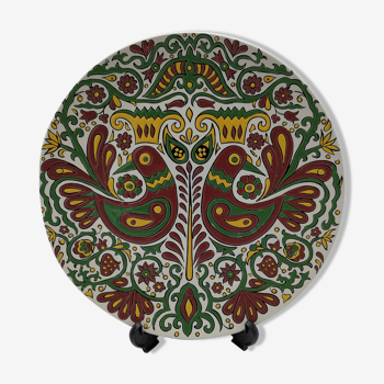 Plate in cloisonnés enamels decorated Acapulco