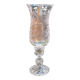 Baccarat crystal lantern with engraved foliage decoration.