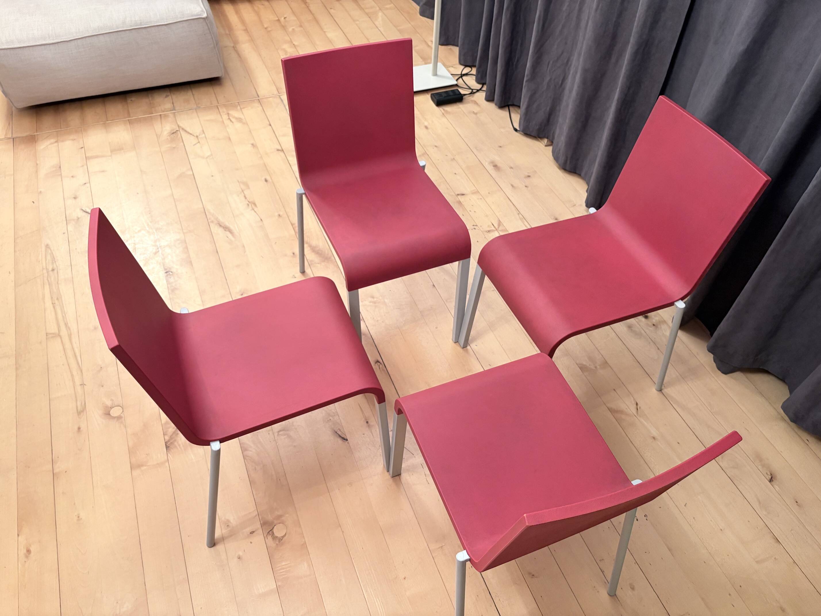 Set of four stackable .03 chairs designed by Maarten van Severen, Vitra, Sw