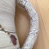 Signed ceramic pitcher. Glazed part. Worked cove