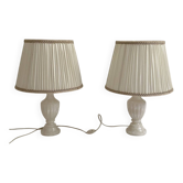 Pair of vintage 1970s alabaster table lamps