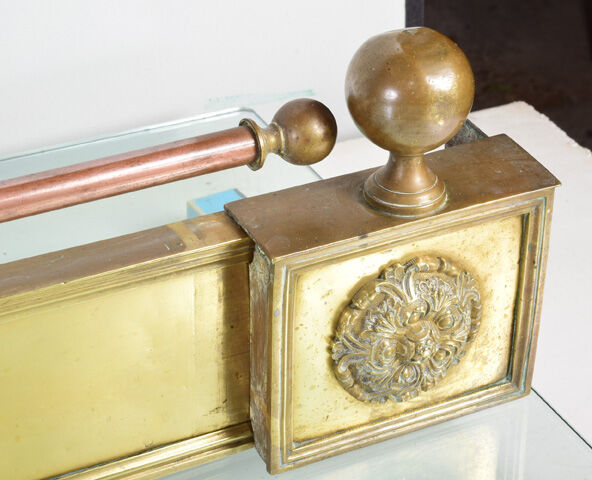 Bar, bronze fireplace front