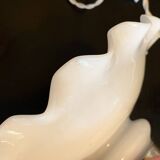 Glass pendant light, 2M fabric cable, porcelain ceiling rose