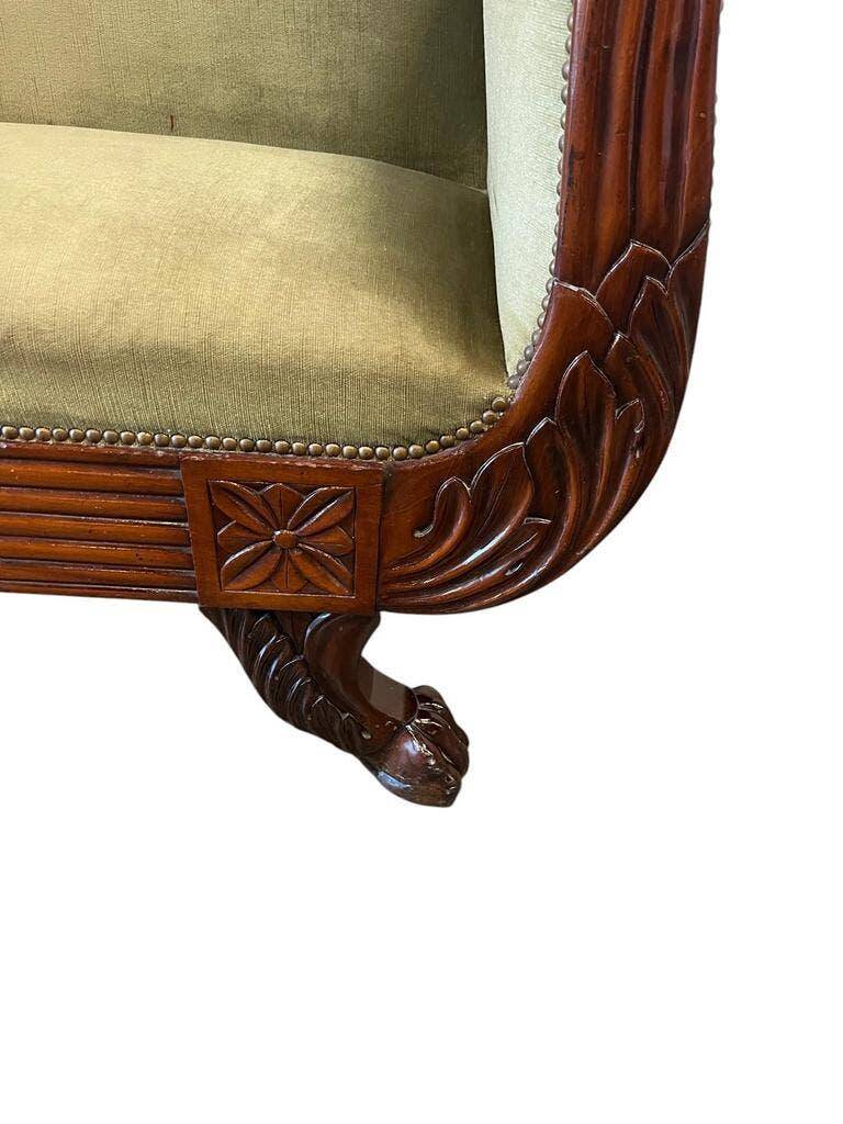 Vintage green baroque sofa / two-seater sofa