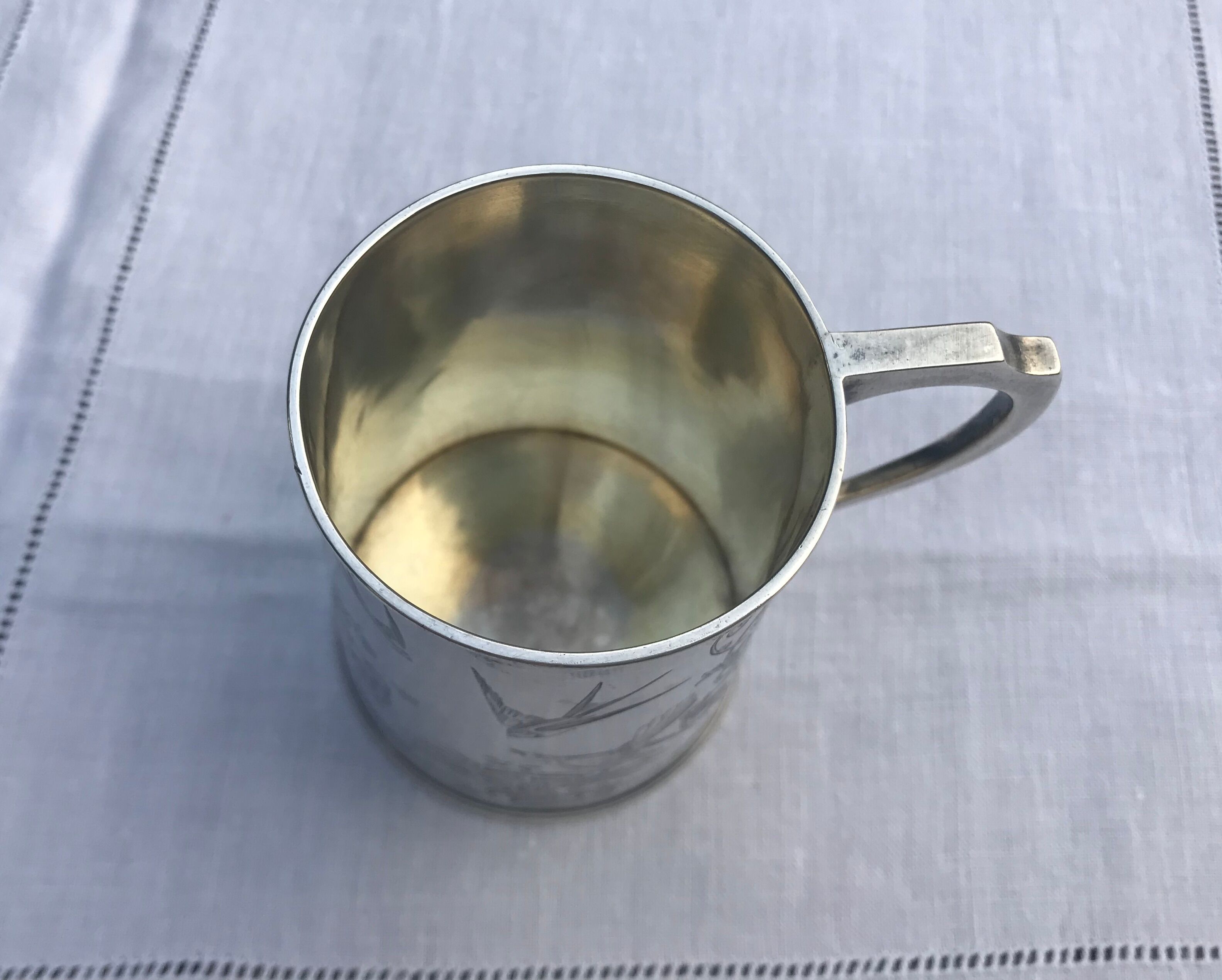 Chopped silver metal chiseled