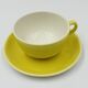 Set of 8 Vintage Boch Frères Yellow Cups and Saucers