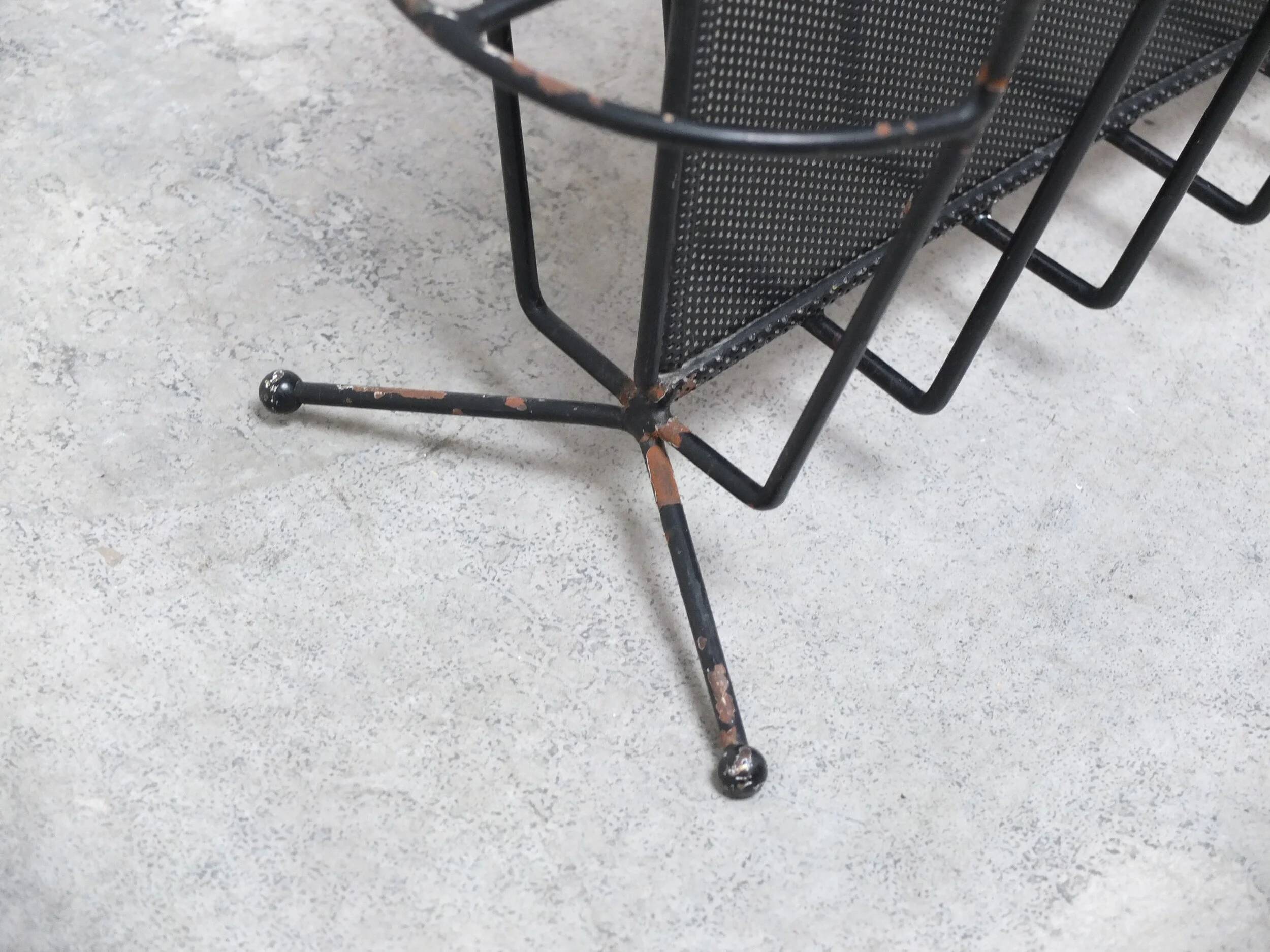 Rare magazine holder by Mathieu Matégot for Artimeta, 1950s