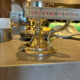 Pair of vintage silver-plated candlesticks with handles