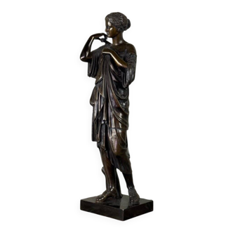 Diane de Gabies, bronze after the antique, brown patina, 19th century