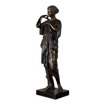 Diane de Gabies, bronze after the antique, brown patina, 19th century