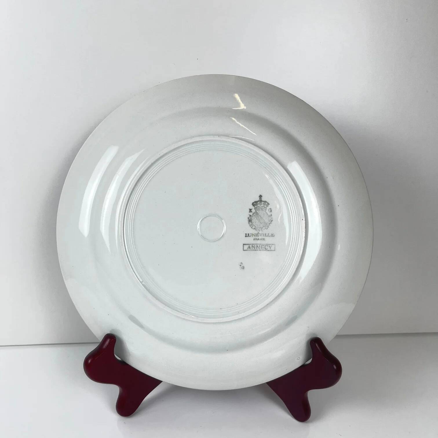 Set of 6 flat plates "Annecy", KG Lunéville, 20th century