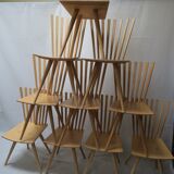 Mikado Chairs by Johannes Foersom and Peter Hiort-Lorenzen for Fredericia, 1990s, Set of 10