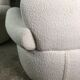Armchairs (the pair) ecru in curly wool