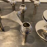 3 s22 candlesticks and 1 nagel modular base vintage 1970