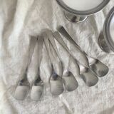 Coupes à glace en inox sur pied avec cuillères