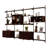 Kai Kristiansen rosewood wall unit with 2 lamps for FM Mobler, Denmark 1960s