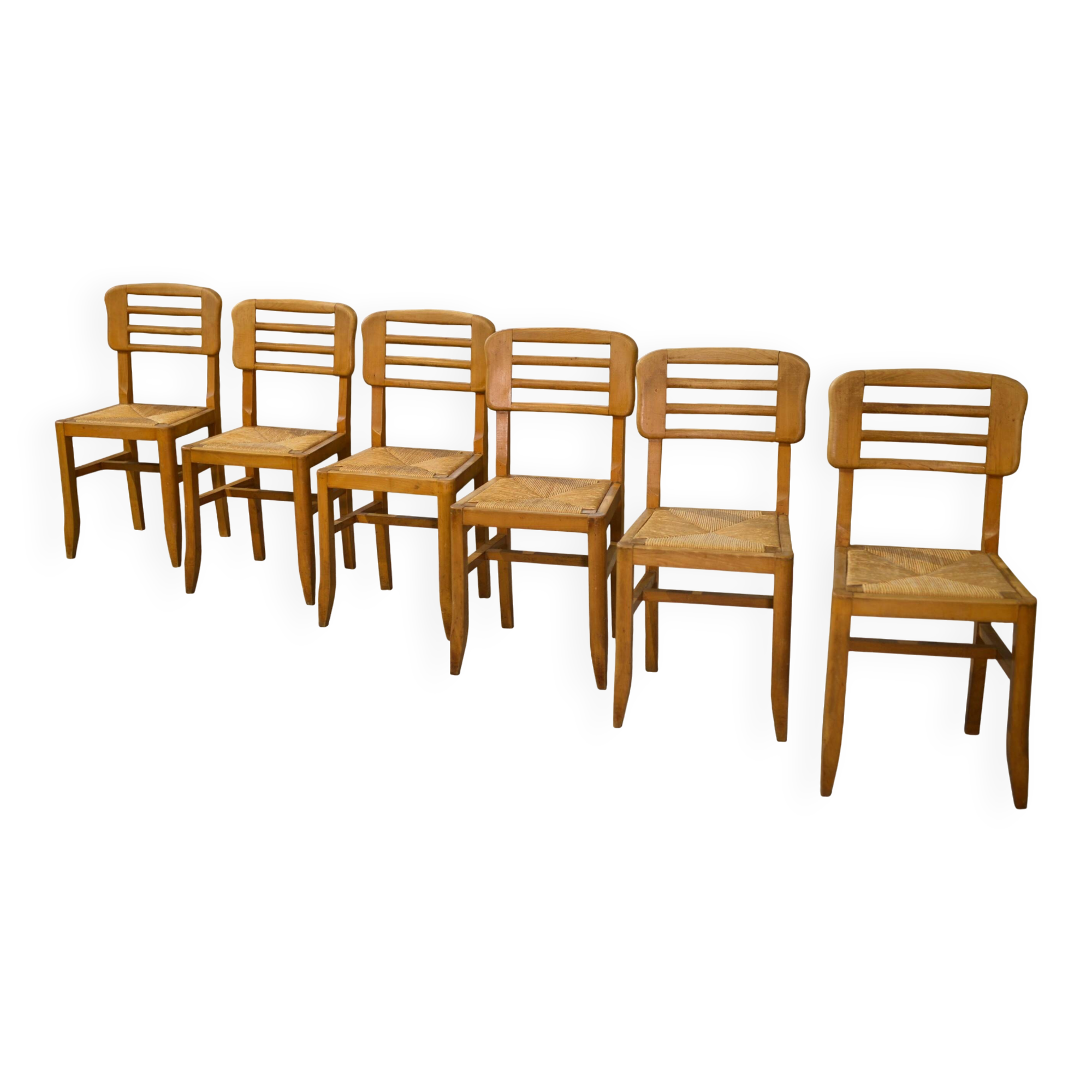 Ensemble de 6 chaises Pierre Cruège 1950’s