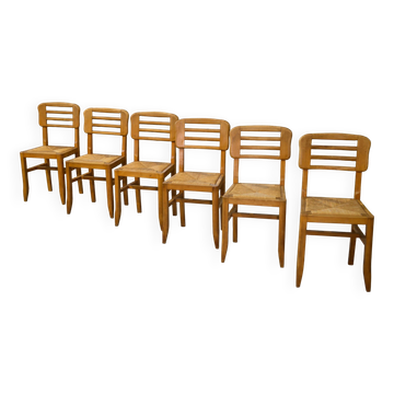 Set of 6 Pierre Cruège chairs from the 1950s.