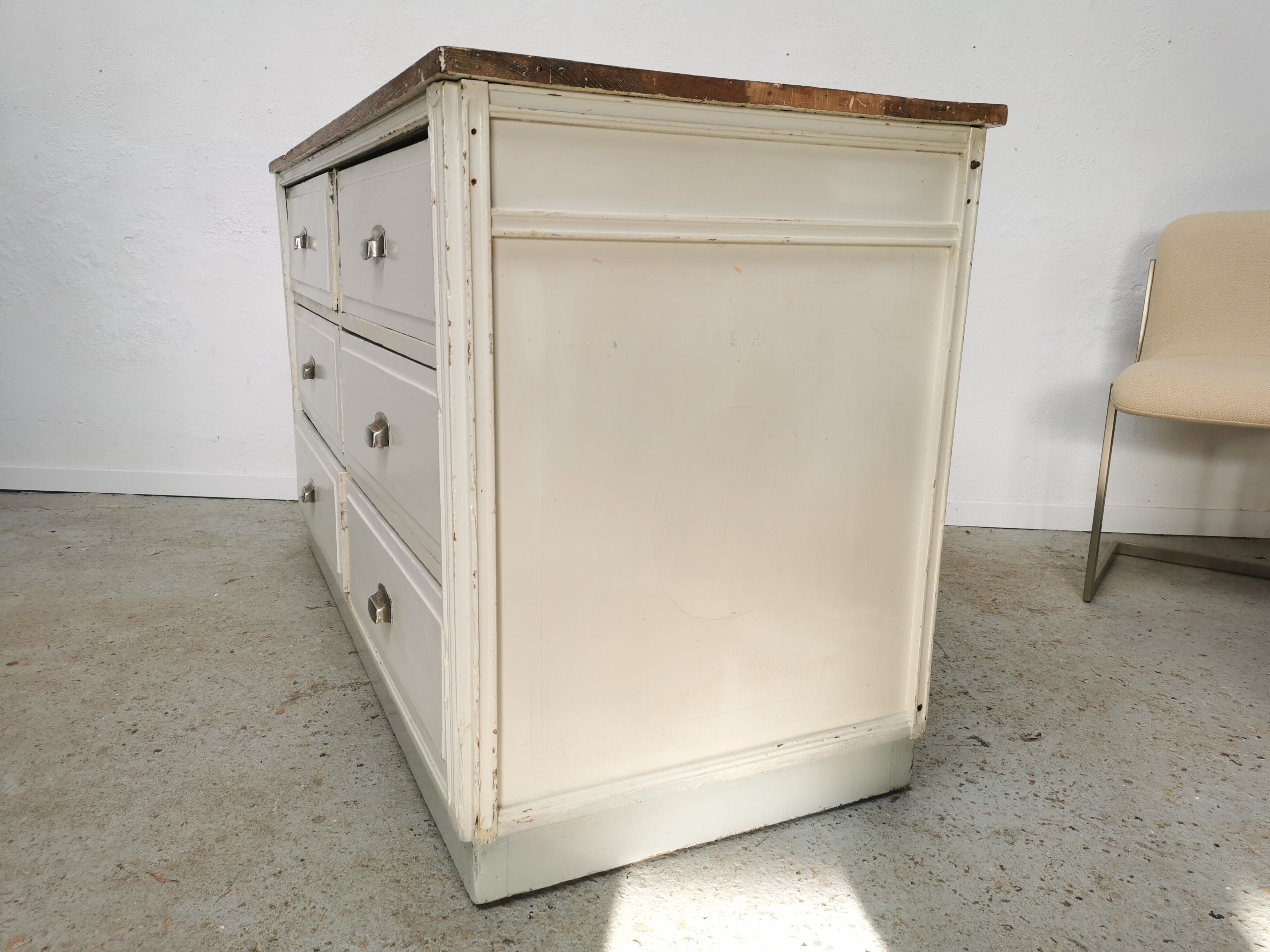 Comptoir meuble de métier à tiroirs