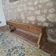 Solid oak bench with asymmetrical legs
