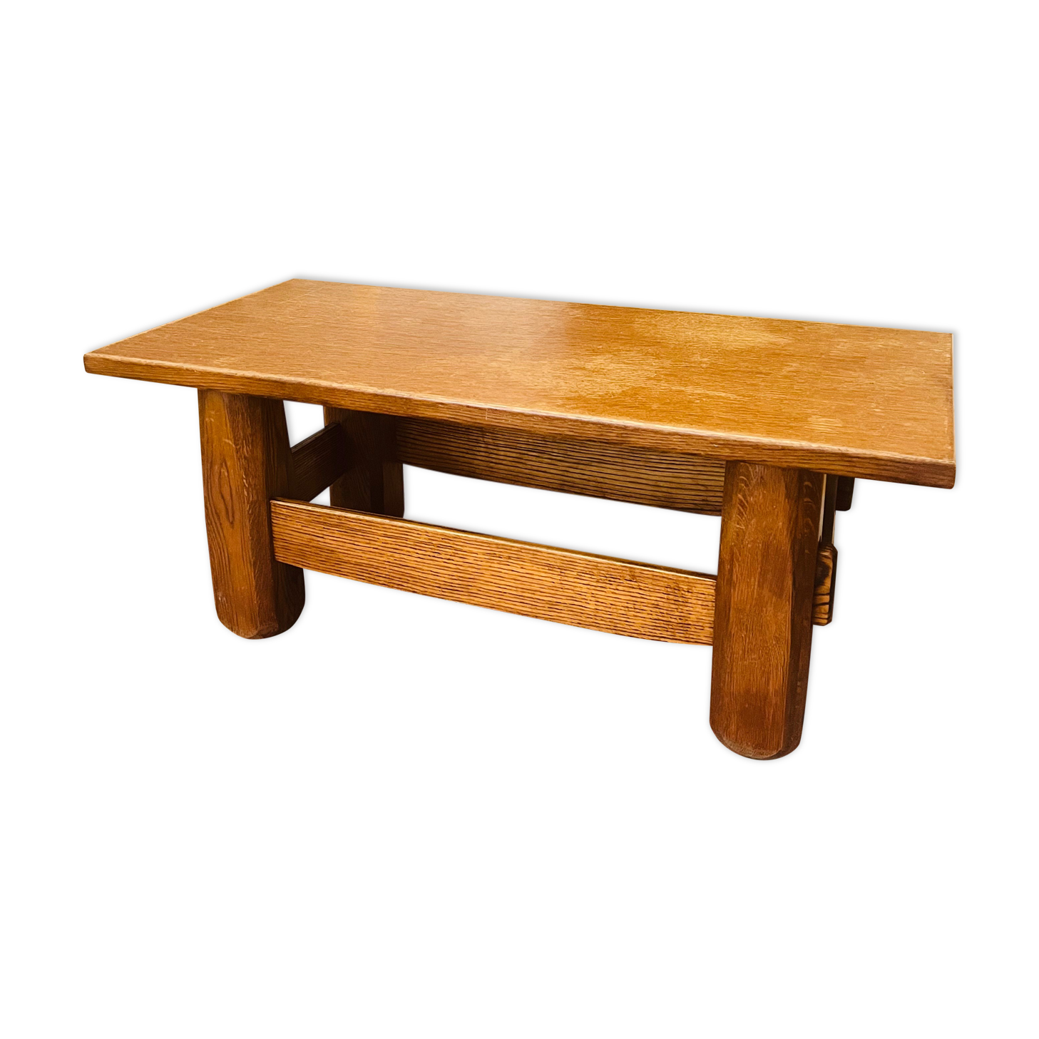 Brutalist solid oak coffee table