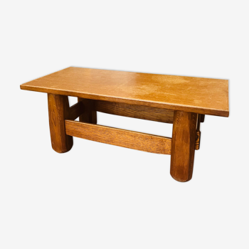 Brutalist solid oak coffee table