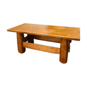 Brutalist solid oak coffee table