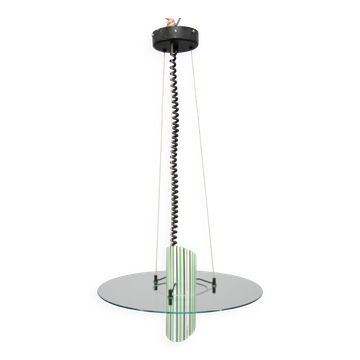 Lustre en verre italien, années 1980