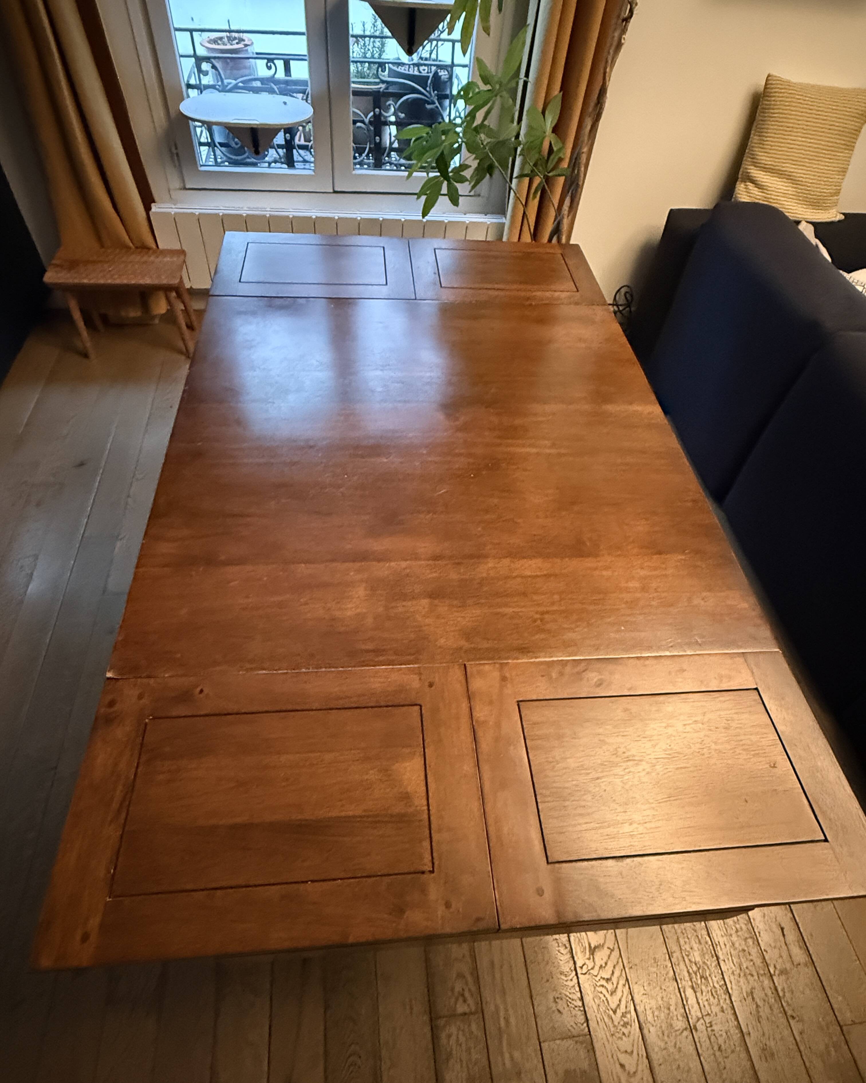 90x90 Extensible Solid Rubber Wood Table