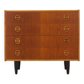 Ash chest of drawers 1970s with distinctive handles, Denmark
