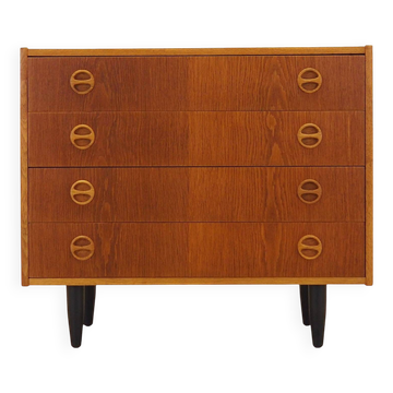 Ash chest of drawers 1970s with distinctive handles, Denmark