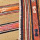 6x8 Khaki & Red Striped Pattern Vintage Kilim Rug, 183x239Cm