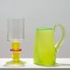 Pair of Miami Wine Glasses in Yellows & Greens