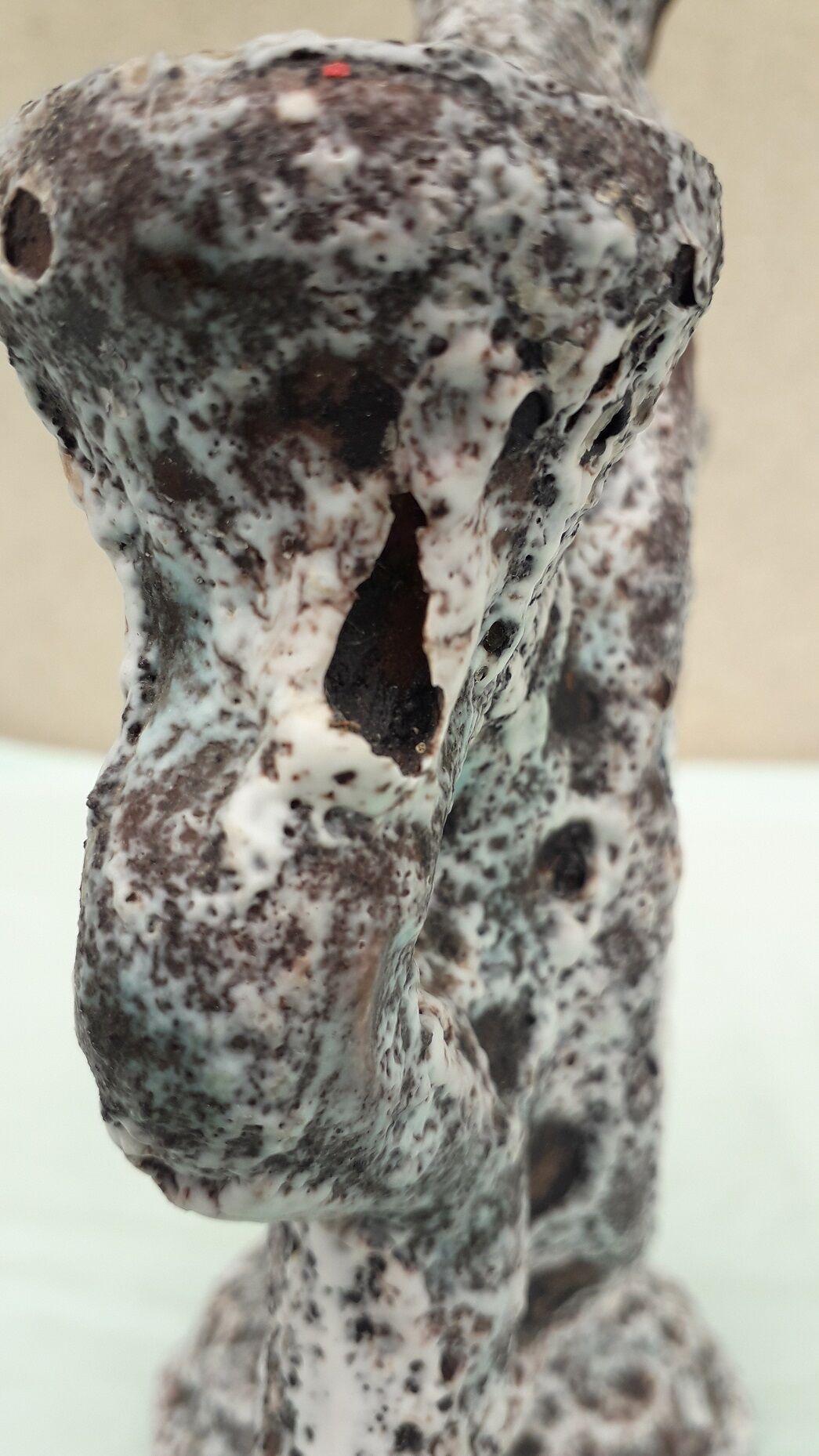 Ceramic candle holder fat lava