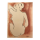 Signed painting in Chinese ink and art deco pastel, female portrait “the bath”